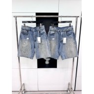 ACNE STUDIOS 2024SS Ink-Splashed Shorts with Belt