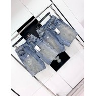 ACNE STUDIOS 2024SS Ink-Splashed Shorts with Belt