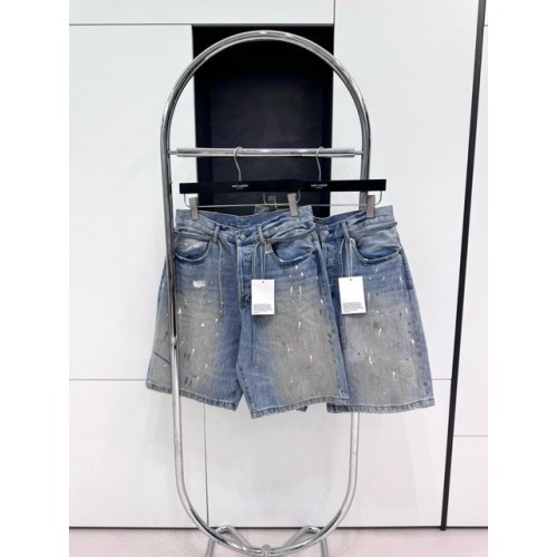 ACNE STUDIOS 2024SS Ink-Splashed Shorts with Belt