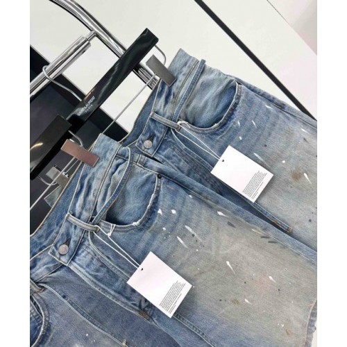 ACNE STUDIOS 2024SS Ink-Splashed Shorts with Belt