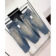 ACNE STUDIOS 2024SS Ink-Splatter Tie-Dye Print Jeans