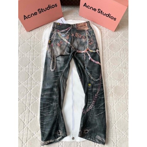 ACNE STUDIOS 2025SS Early Spring New Candy Chain 3D Printed Jeans