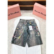 ACNE STUDIO 2025SS New Candy Chain 3D Printed Denim Shorts