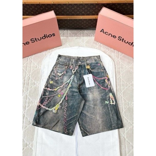 ACNE STUDIO 2025SS New Candy Chain 3D Printed Denim Shorts ACNE STUDIO 2025SS New Candy Chain 3D Printed Denim Shorts