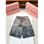 ACNE STUDIO 2025SS New Candy Chain 3D Printed Denim Shorts