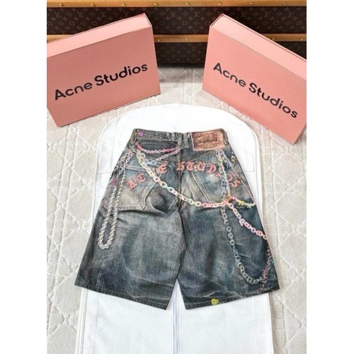 ACNE STUDIO 2025SS New Candy Chain 3D Printed Denim Shorts ACNE STUDIO 2025SS New Candy Chain 3D Printed Denim Shorts