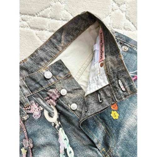 ACNE STUDIO 2025SS New Candy Chain 3D Printed Denim Shorts ACNE STUDIO 2025SS New Candy Chain 3D Printed Denim Shorts