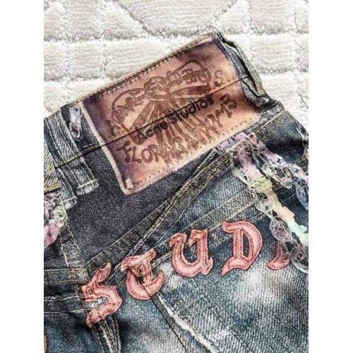 ACNE STUDIO 2025SS New Candy Chain 3D Printed Denim Shorts ACNE STUDIO 2025SS New Candy Chain 3D Printed Denim Shorts