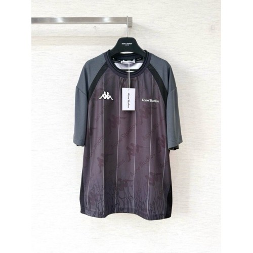 ACNE STUDIOS 25SS Joint Splicing Sports Short Sleeve - Dark Gray