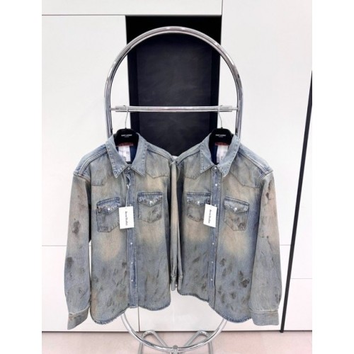 ACNE STUDIOS 2024FW Premium Washed Ink-Splashed Denim Jacket ACNE STUDIOS 2024FW Premium Washed Ink-Splashed Denim Jacket