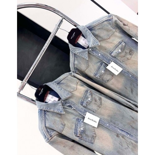 ACNE STUDIOS 2024FW Premium Washed Ink-Splashed Denim Jacket ACNE STUDIOS 2024FW Premium Washed Ink-Splashed Denim Jacket