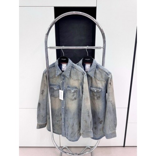 ACNE STUDIOS 2024FW Premium Washed Ink-Splashed Denim Jacket ACNE STUDIOS 2024FW Premium Washed Ink-Splashed Denim Jacket