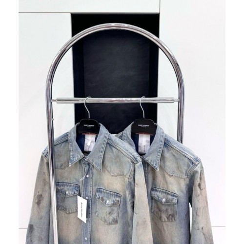 ACNE STUDIOS 2024FW Premium Washed Ink-Splashed Denim Jacket ACNE STUDIOS 2024FW Premium Washed Ink-Splashed Denim Jacket