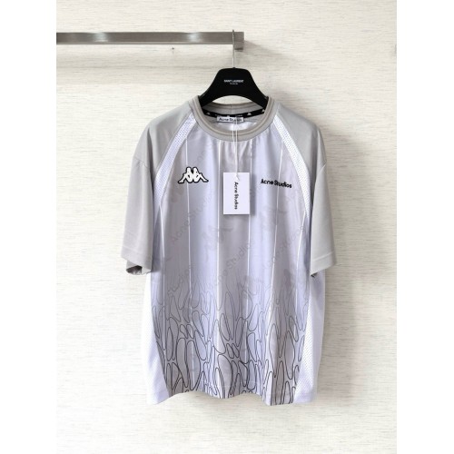 ACNE STUDIOS 25SS Joint Splicing Sports Short Sleeve - Light Gray