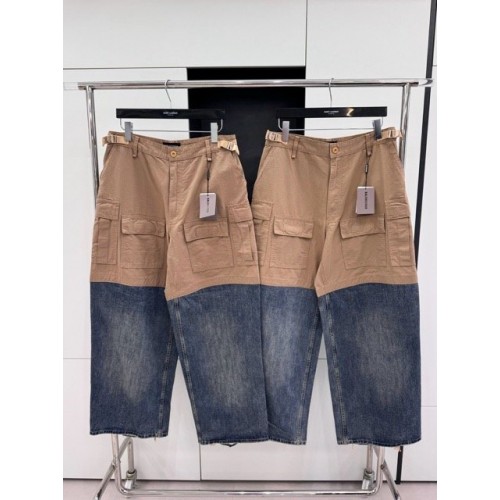 BALENCIAGA 2024SS Stitched Washed Distressed Jeans