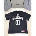 BALENCIAGA 2025SS Early Spring New 01 Printed Short Sleeve - Black BALENCIAGA 2025SS Early Spring New 01 Printed Short Sleeve - Black