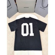 BALENCIAGA 2025SS Early Spring New 01 Printed Short Sleeve - Black