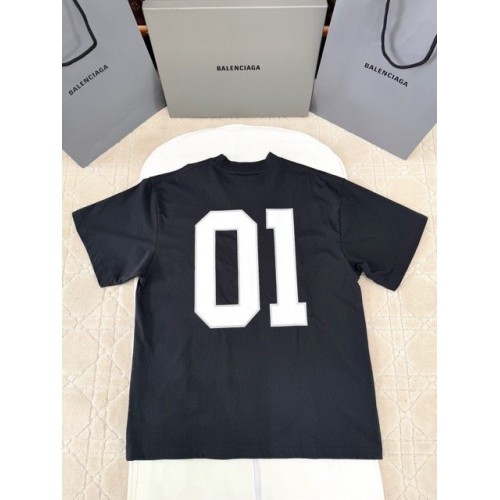 BALENCIAGA 2025SS Early Spring New 01 Printed Short Sleeve - Black