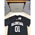 BALENCIAGA 2025SS Early Spring New 01 Printed Short Sleeve - Black BALENCIAGA 2025SS Early Spring New 01 Printed Short Sleeve - Black