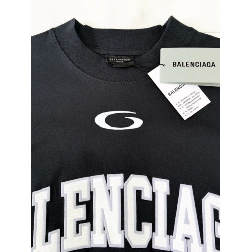 BALENCIAGA 2025SS Early Spring New 01 Printed Short Sleeve - Black BALENCIAGA 2025SS Early Spring New 01 Printed Short Sleeve - Black