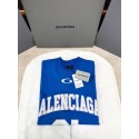 BALENCIAGA 2025SS Early Spring New 01 Printed Short Sleeve - Blue BALENCIAGA 2025SS Early Spring New 01 Printed Short Sleeve - Blue