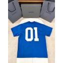 BALENCIAGA 2025SS Early Spring New 01 Printed Short Sleeve - Blue BALENCIAGA 2025SS Early Spring New 01 Printed Short Sleeve - Blue