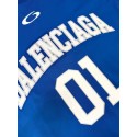 BALENCIAGA 2025SS Early Spring New 01 Printed Short Sleeve - Blue BALENCIAGA 2025SS Early Spring New 01 Printed Short Sleeve - Blue