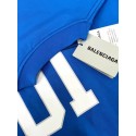 BALENCIAGA 2025SS Early Spring New 01 Printed Short Sleeve - Blue BALENCIAGA 2025SS Early Spring New 01 Printed Short Sleeve - Blue