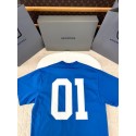 BALENCIAGA 2025SS Early Spring New 01 Printed Short Sleeve - Blue BALENCIAGA 2025SS Early Spring New 01 Printed Short Sleeve - Blue