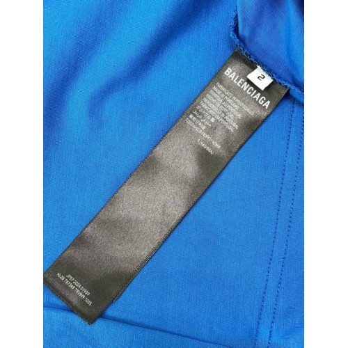 BALENCIAGA 2025SS Early Spring New 01 Printed Short Sleeve - Blue BALENCIAGA 2025SS Early Spring New 01 Printed Short Sleeve - Blue