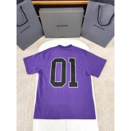 BALENCIAGA 2025SS Early Spring New 01 Printed Short Sleeve - Purple