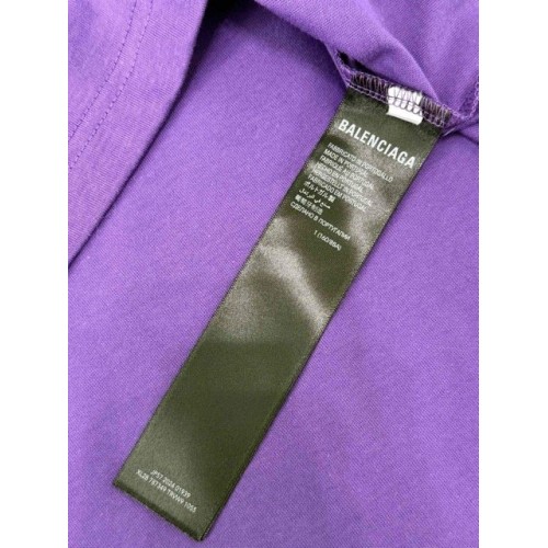 BALENCIAGA 2025SS Early Spring New 01 Printed Short Sleeve - Purple BALENCIAGA 2025SS Early Spring New 01 Printed Short Sleeve - Purple