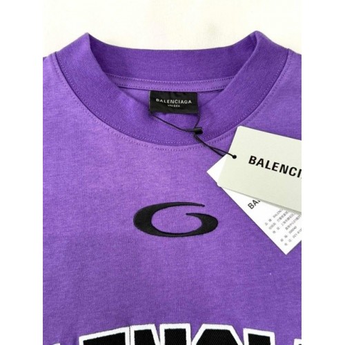 BALENCIAGA 2025SS Early Spring New 01 Printed Short Sleeve - Purple BALENCIAGA 2025SS Early Spring New 01 Printed Short Sleeve - Purple