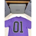 BALENCIAGA 2025SS Early Spring New 01 Printed Short Sleeve - Purple BALENCIAGA 2025SS Early Spring New 01 Printed Short Sleeve - Purple
