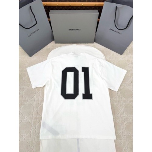 BALENCIAGA 2025SS Early Spring New 01 Printed Short Sleeve - White