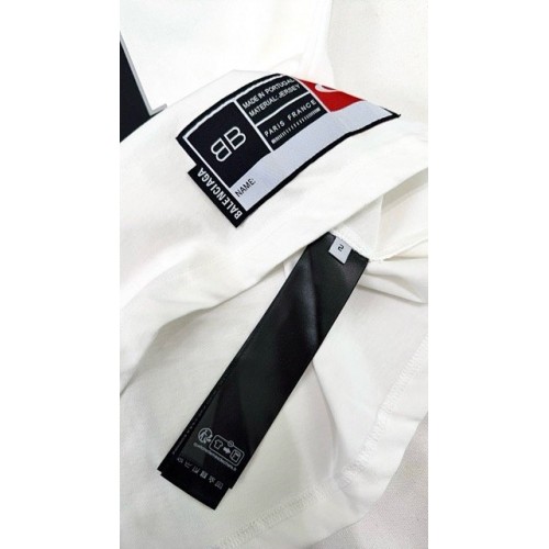 BALENCIAGA 2025SS Early Spring New 01 Printed Short Sleeve - White BALENCIAGA 2025SS Early Spring New 01 Printed Short Sleeve - White