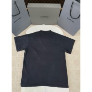 BALENCIAGA 2025SS Sailboat Washed Landscape Distressed Short Sleeve