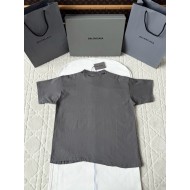 BALENCIAGA 25SS Distressed Grey Printed Short Sleeves