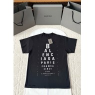 BALENCIAGA 25SS Eye Chart Printed Destroyed Short Sleeves