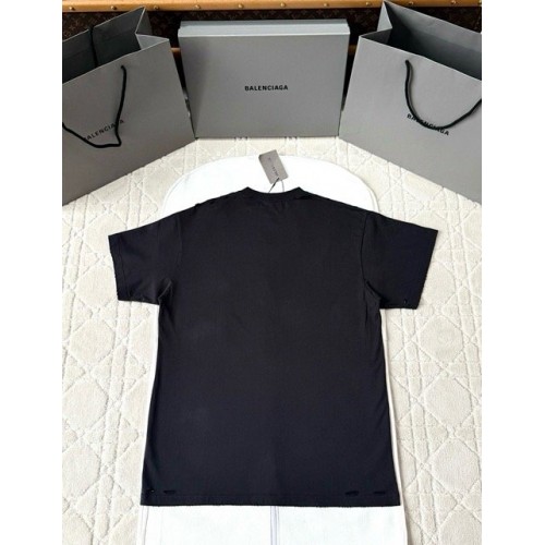 BALENCIAGA 25SS Eye Chart Printed Destroyed Short Sleeves