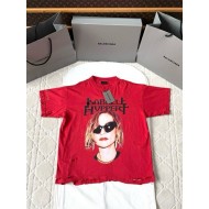 BALENCIAGA 25SS ISAB Red Faded Short Sleeves