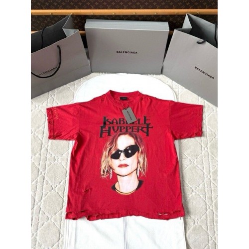 BALENCIAGA 25SS ISAB Red Faded Short Sleeves BALENCIAGA 25SS ISAB Red Faded Short Sleeves
