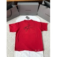 BALENCIAGA 25SS ISAB Red Faded Short Sleeves