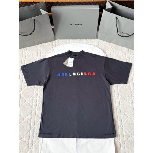 BALENCIAGA 25SS Nylon Printed Crew Neck Short Sleeve
