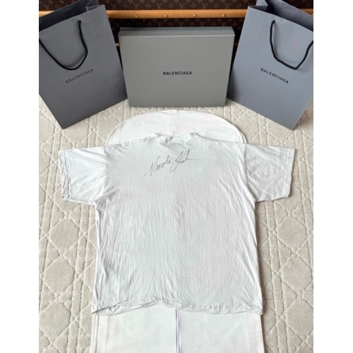 BALENCIAGA 25SS Pleated Portrait White Short Sleeve BALENCIAGA 25SS Pleated Portrait White Short Sleeve