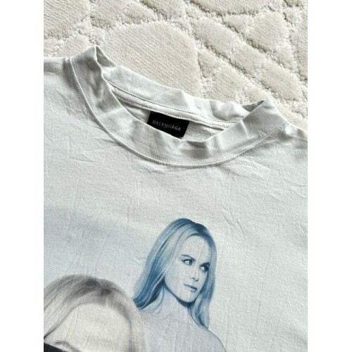 BALENCIAGA 25SS Pleated Portrait White Short Sleeve BALENCIAGA 25SS Pleated Portrait White Short Sleeve