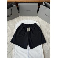 BALENCIAGA 25SS Rhinestone Destroyed Shorts Pants - Black