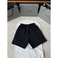 BALENCIAGA 25SS Rhinestone Destroyed Shorts Pants - Black