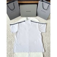 BALENCIAGA 25SS Shoulder Bar Round Neck Short - White 