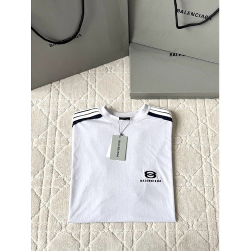BALENCIAGA 25SS Shoulder Bar Round Neck Short - White BALENCIAGA 25SS Shoulder Bar Round Neck Short - White